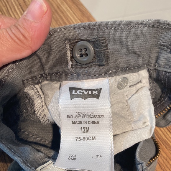 LEVIS straight 514 corduroy for baby gray 12 months - Picture 5 of 6